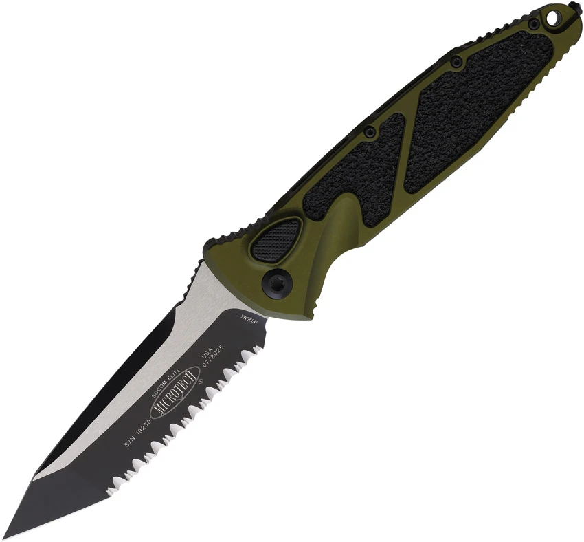 Microtech Socom Elite T/E Automatic Knife OD Green Aluminum (4" Two-Tone FS), Microtech Socom Elite T/E Automatic Knife OD Green Aluminum (4" Two-Tone FS) for Sale, Microtech Socom Elite T/E Automatic Knife OD Green Aluminum (4" Two-Tone FS)