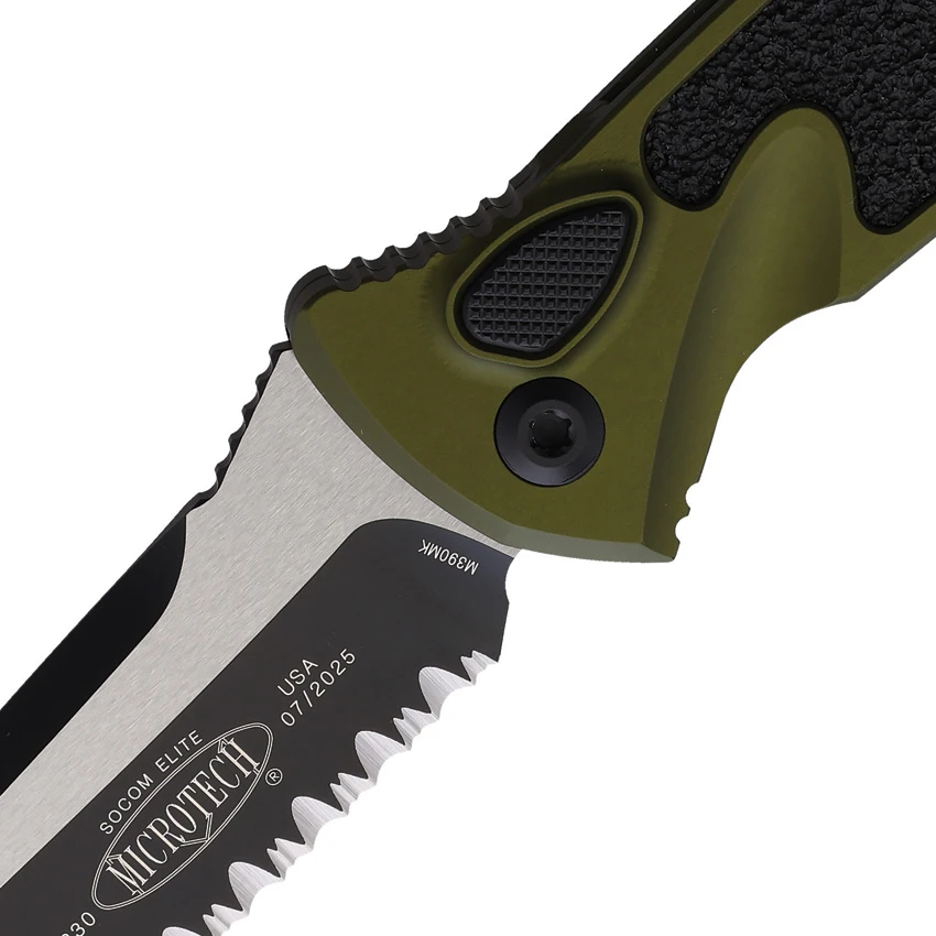 Microtech Socom Elite T/E Automatic Knife OD Green Aluminum (4" Two-Tone FS), Microtech Socom Elite T/E Automatic Knife OD Green Aluminum (4" Two-Tone FS) for Sale, Microtech Socom Elite T/E Automatic Knife OD Green Aluminum (4" Two-Tone FS)