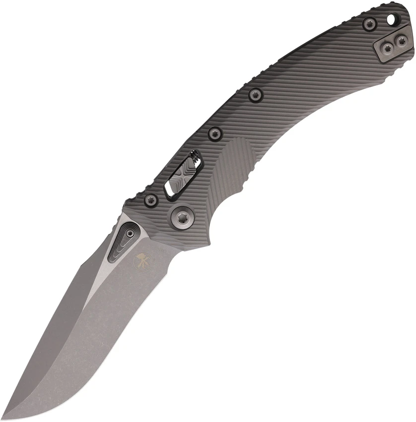 Microtech Amphibian Ram-Lok Knife Fluted Natural Clear Aluminum (3.9" Apoc), Microtech Amphibian Ram-Lok Knife Fluted Natural Clear Aluminum (3.9" Apoc) for Sale, Microtech Amphibian Ram-Lok Knife Fluted Natural Clear Aluminum (3.9" Apoc)