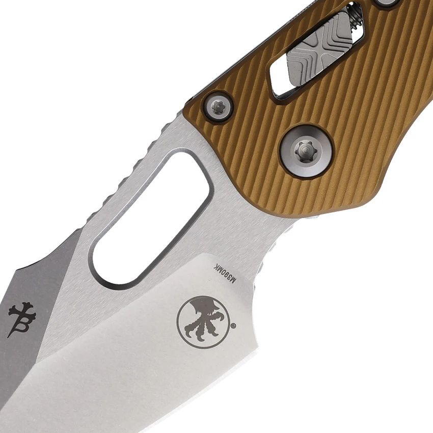 Microtech Stitch Ram-Lok Knife Fluted Tan Aluminum (3.7" SW), Microtech Stitch Ram-Lok Knife Fluted Tan Aluminum (3.7" SW) for Sale, Microtech Stitch Ram-Lok Knife Fluted Tan Aluminum (3.7" SW)