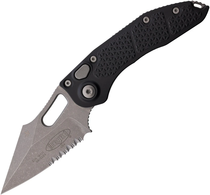 Microtech Stitch Automatic Knife Black (3.75" Apocalyptic Serr) 169-11AP, Microtech Stitch Automatic Knife Black (3.75" Apocalyptic Serr) 169-11AP for Sale, Microtech Stitch Automatic Knife Black (3.75" Apocalyptic Serr) 169-11AP