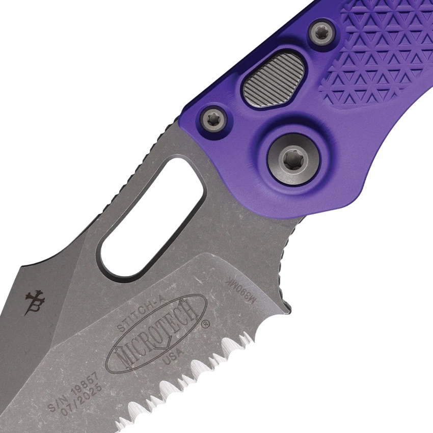 Microtech Knives Auto Stitch S/E Button Lock PP, Microtech Knives Auto Stitch S/E Button Lock PP for Sale, Microtech Knives Auto Stitch S/E Button Lock PP
