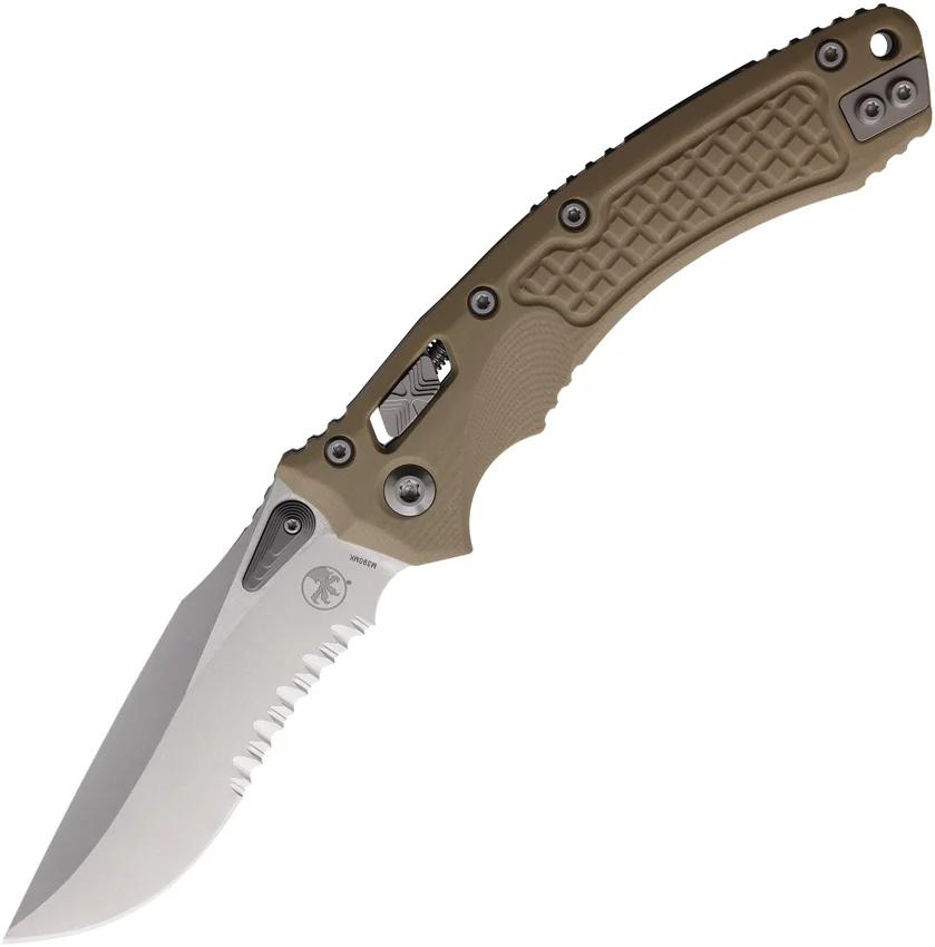 Microtech Amphibian Ram-Lok Knife Frag Tan G-10 (3.9" SW Serr)