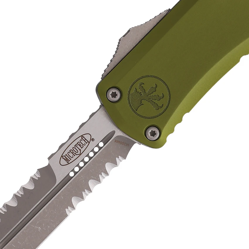 Microtech Hera II Mini Bayonet OTF Automatic Knife Green Aluminum 2.9" APOC Serr, Microtech Hera II Mini Bayonet OTF Automatic Knife Green Aluminum 2.9" APOC Serr for Sale, Microtech Hera II Mini Bayonet OTF Automatic Knife Green Aluminum 2.9" APOC Serr