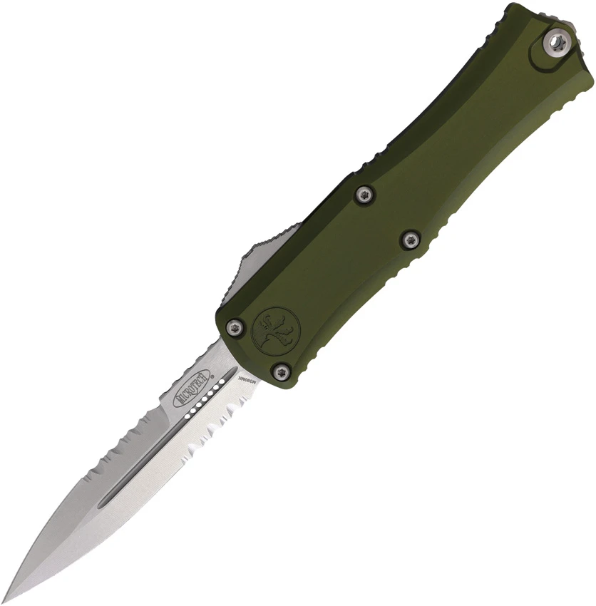 Microtech Hera II Mini Bayonet OTF Automatic Knife OD Green Al (2.9" SW Serr), Microtech Hera II Mini Bayonet OTF Automatic Knife OD Green Al (2.9" SW Serr) for Sale, Microtech Hera II Mini Bayonet OTF Automatic Knife OD Green Al (2.9" SW Serr)