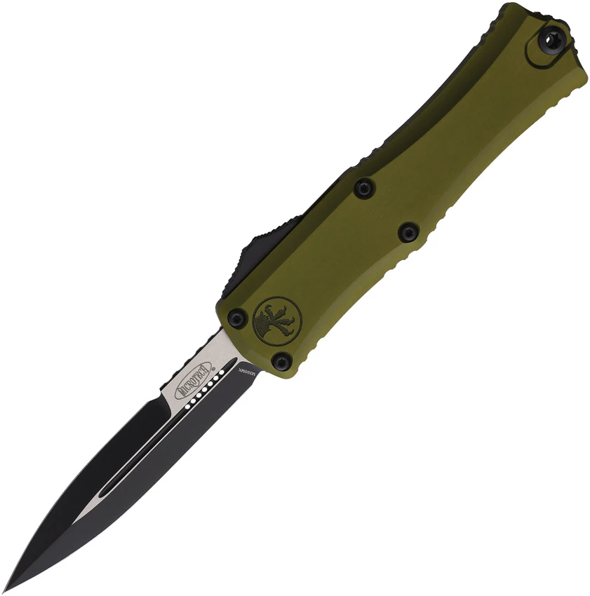 Microtech Hera II Mini Bayonet OTF Auto Knife OD Green Aluminum (2.9" Black), Microtech Hera II Mini Bayonet OTF Auto Knife OD Green Aluminum (2.9" Black) for Sale, Microtech Hera II Mini Bayonet OTF Auto Knife OD Green Aluminum (2.9" Black)