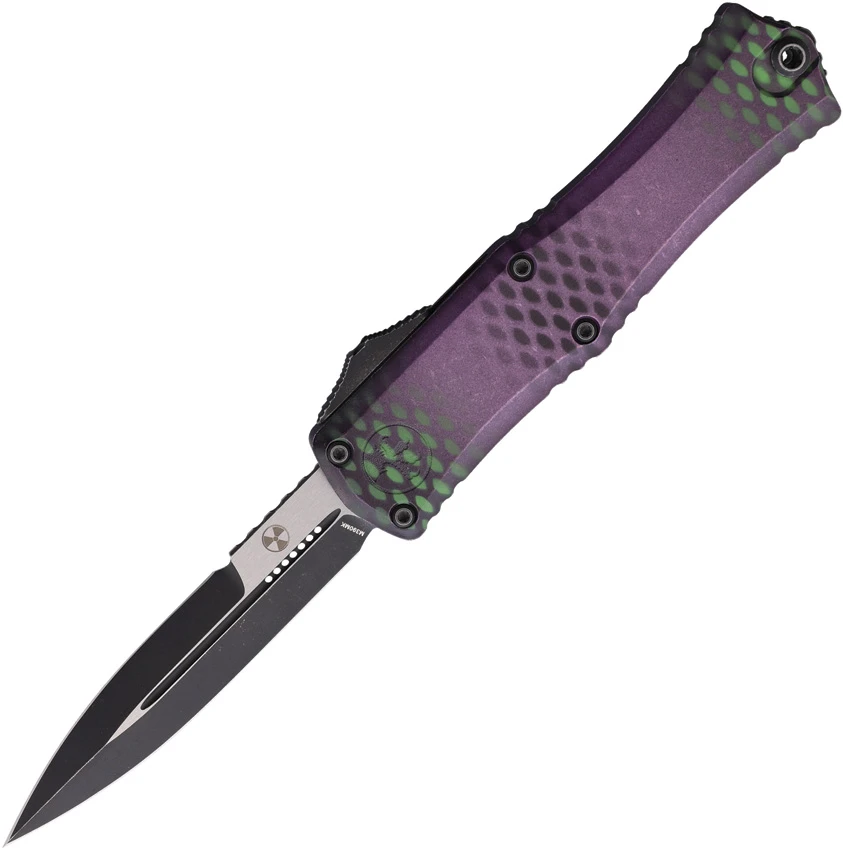 Microtech Hera II Mini Bayonet OTF Knife Purple X-51 Aluminum (3" Black SW), Microtech Hera II Mini Bayonet OTF Knife Purple X-51 Aluminum (3" Black SW) for Sale, Microtech Hera II Mini Bayonet OTF Knife Purple X-51 Aluminum (3" Black SW)