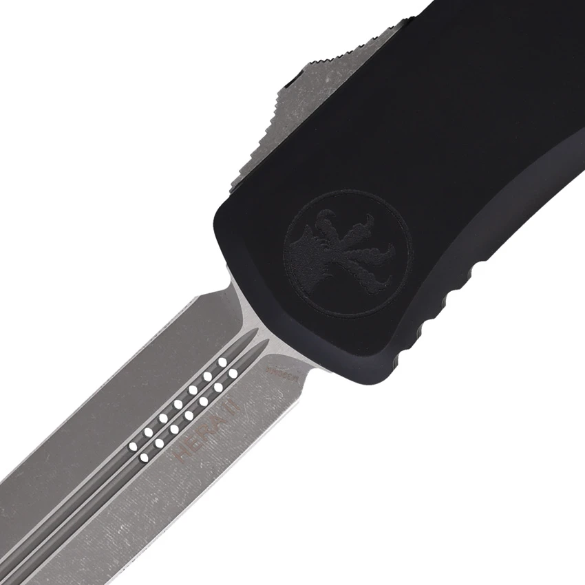 Microtech Hera II D/E OTF Automatic Knife Black Aluminum (4" Apocalyptic), Microtech Hera II D/E OTF Automatic Knife Black Aluminum (4" Apocalyptic) for Sale, Microtech Hera II D/E OTF Automatic Knife Black Aluminum (4" Apocalyptic)