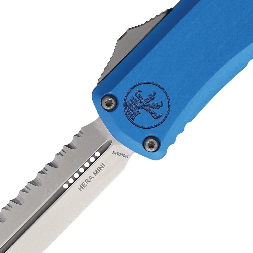 Microtech Hera II Mini D/E OTF Automatic Knife Blue Aluminum (3" SW FS), Microtech Hera II Mini D/E OTF Automatic Knife Blue Aluminum (3" SW FS) for Sale, Microtech Hera II Mini D/E OTF Automatic Knife Blue Aluminum (3" SW FS)