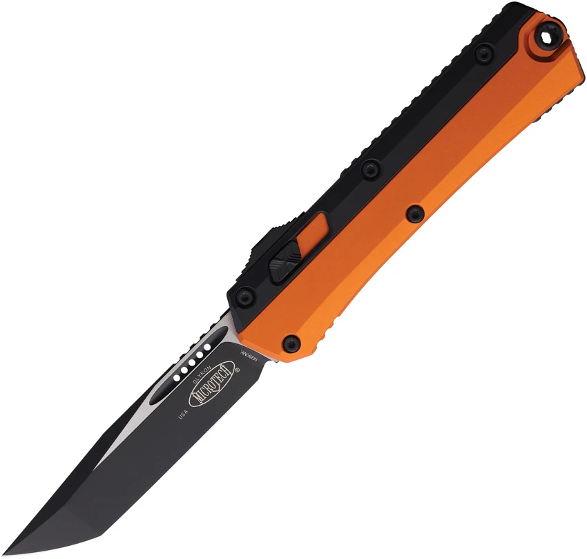 Microtech Glykon T/E OTF Automatic Knife Orange Aluminum/Titanium (3.75" Black), Microtech Glykon T/E OTF Automatic Knife Orange Aluminum/Titanium (3.75" Black) for Sale, Microtech Glykon T/E OTF Automatic Knife Orange Aluminum/Titanium (3.75" Black)