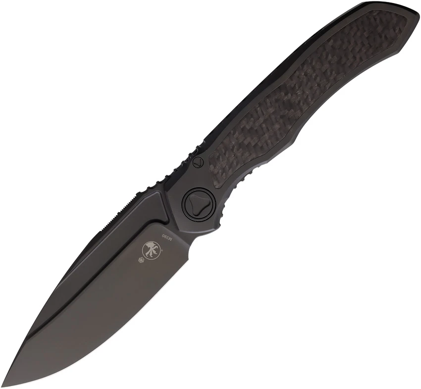 Microtech Anax S/E Frame Lock Knife Black Titanium/CF Inlay (3.8" DLC), Microtech Anax S/E Frame Lock Knife Black Titanium/CF Inlay (3.8" DLC) for Sale, Microtech Anax S/E Frame Lock Knife Black Titanium/CF Inlay (3.8" DLC)