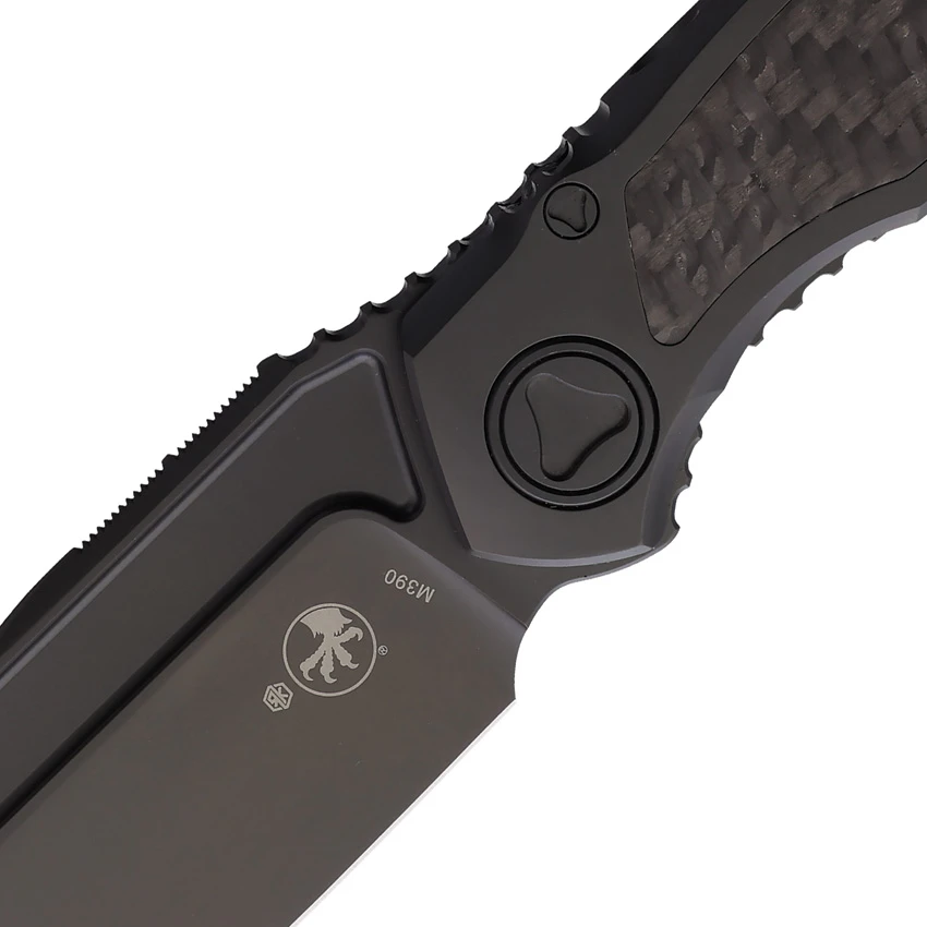 Microtech Anax S/E Frame Lock Knife Black Titanium/CF Inlay (3.8" DLC), Microtech Anax S/E Frame Lock Knife Black Titanium/CF Inlay (3.8" DLC) for Sale, Microtech Anax S/E Frame Lock Knife Black Titanium/CF Inlay (3.8" DLC)