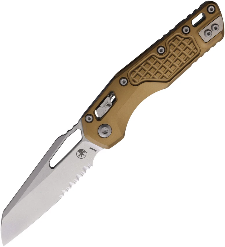 Microtech MSI Ram-Lok Knife Frag Tan Aluminum (3.9" Stonewash Serr), Microtech MSI Ram-Lok Knife Frag Tan Aluminum (3.9" Stonewash Serr) for Sale, Microtech MSI Ram-Lok Knife Frag Tan Aluminum (3.9" Stonewash Serr)