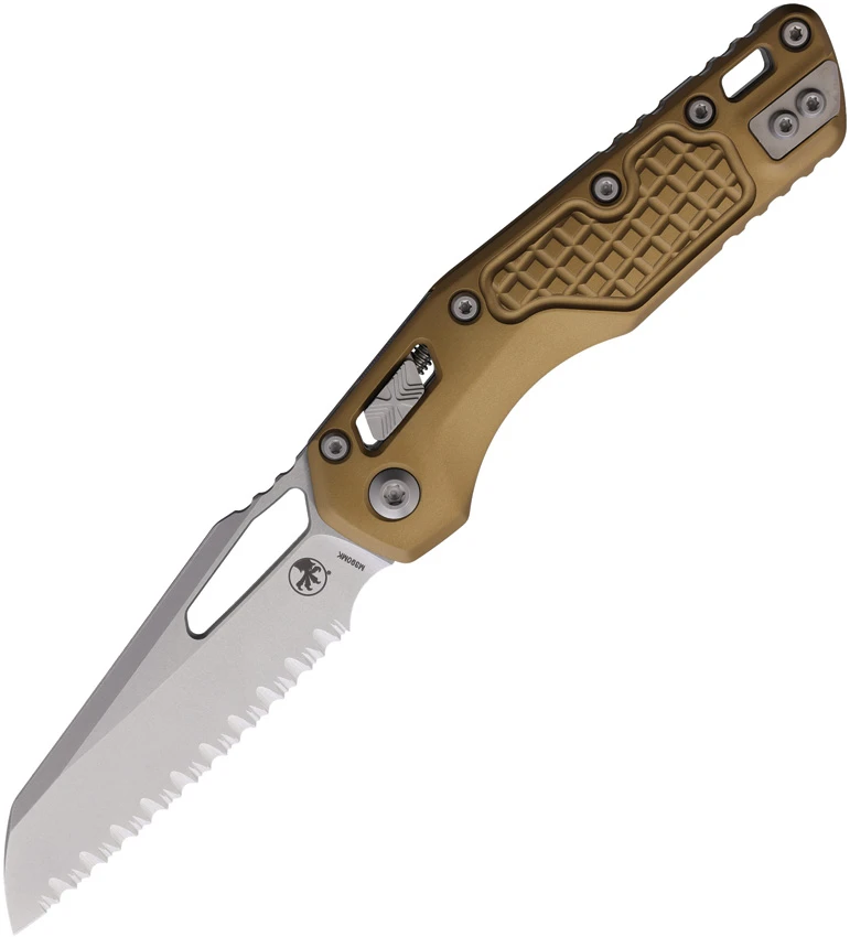Microtech MSI Ram-Lok Knife Tan Frag Aluminum (3.9" Stonewash Full Serr), Microtech MSI Ram-Lok Knife Tan Frag Aluminum (3.9" Stonewash Full Serr) for Sale, Microtech MSI Ram-Lok Knife Tan Frag Aluminum (3.9" Stonewash Full Serr)