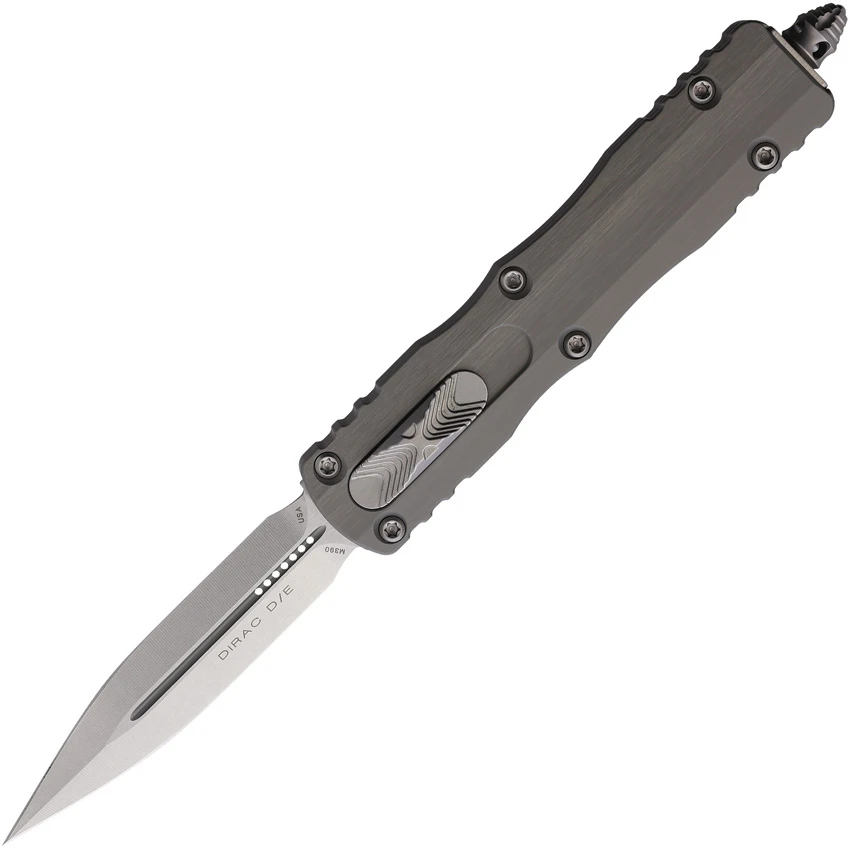 Microtech Dirac D/E OTF Automatic Knife Natural Clear Aluminum (2.9" Stonewash), Microtech Dirac D/E OTF Automatic Knife Natural Clear Aluminum (2.9" Stonewash) for Sale, Microtech Dirac D/E OTF Automatic Knife Natural Clear Aluminum (2.9" Stonewash)