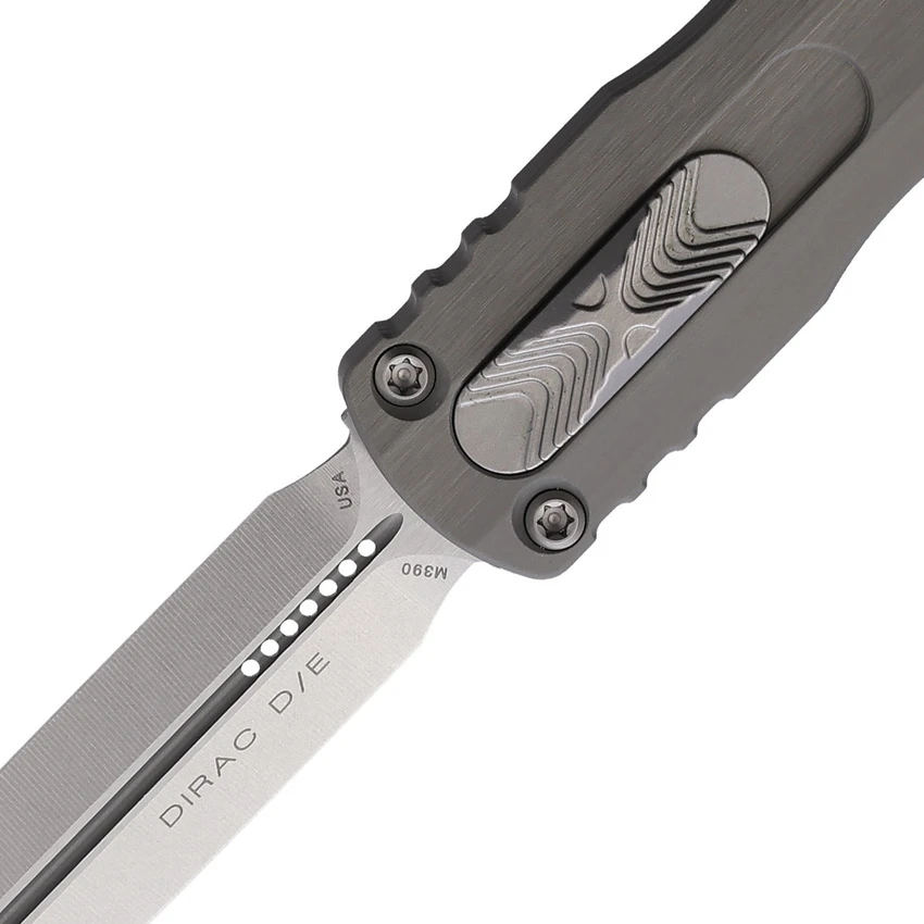 Microtech Dirac D/E OTF Automatic Knife Natural Clear Aluminum (2.9" Stonewash), Microtech Dirac D/E OTF Automatic Knife Natural Clear Aluminum (2.9" Stonewash) for Sale, Microtech Dirac D/E OTF Automatic Knife Natural Clear Aluminum (2.9" Stonewash)