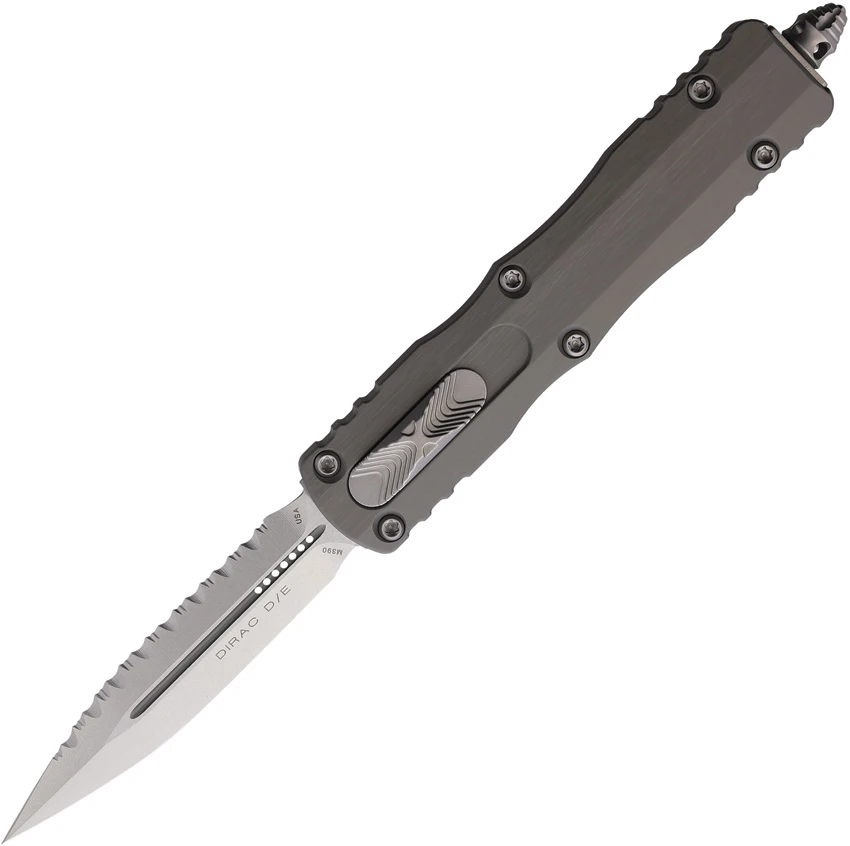 Microtech Dirac D/E OTF Automatic Knife Natural Clear Al (2.9" SW Full Serr), Microtech Dirac D/E OTF Automatic Knife Natural Clear Al (2.9" SW Full Serr) for Sale, Microtech Dirac D/E OTF Automatic Knife Natural Clear Al (2.9" SW Full Serr)