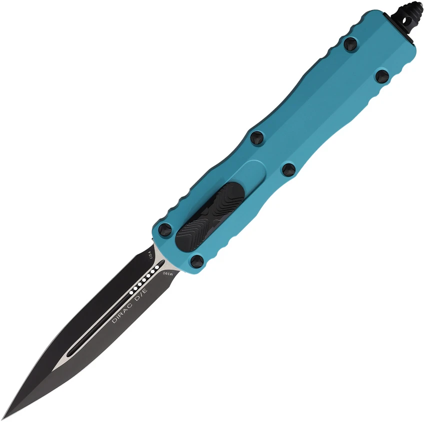 Microtech Knives Auto Dirac D/E OTF Cyan, Microtech Knives Auto Dirac D/E OTF Cyan for Sale, Microtech Knives Auto Dirac D/E OTF Cyan