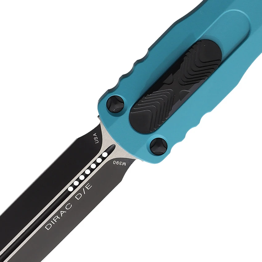 Microtech Knives Auto Dirac D/E OTF Cyan, Microtech Knives Auto Dirac D/E OTF Cyan for Sale, Microtech Knives Auto Dirac D/E OTF Cyan