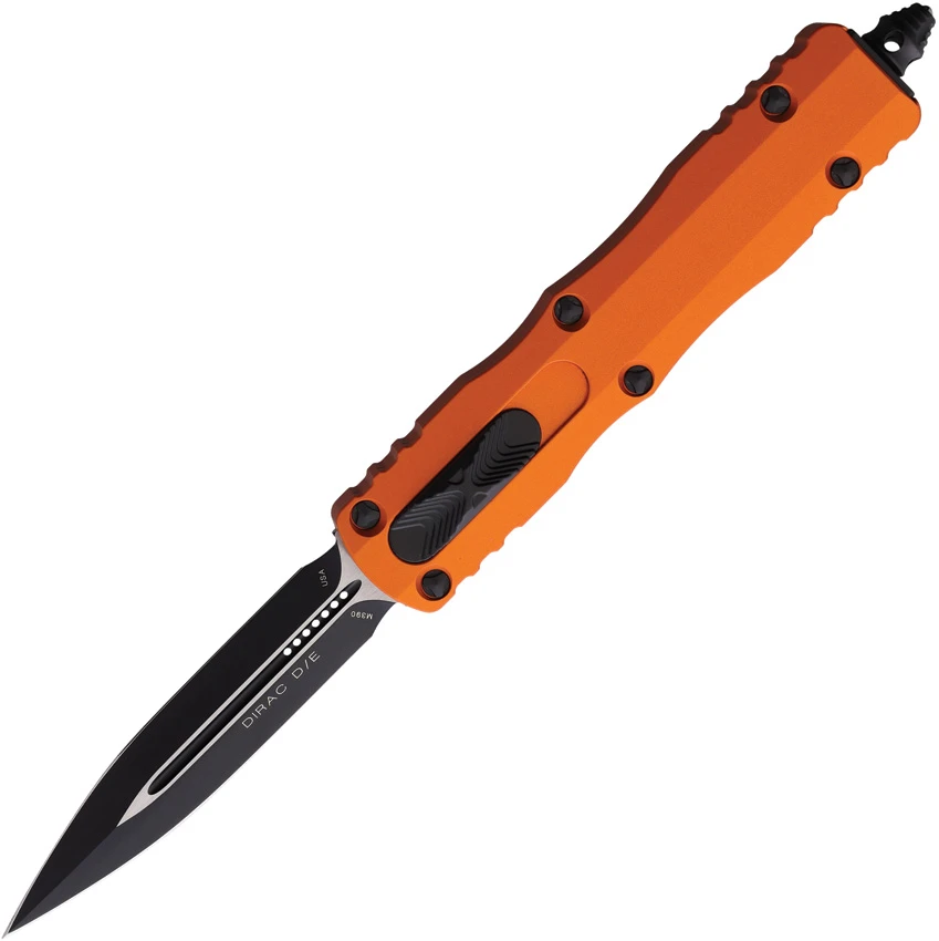 Microtech Dirac D/E OTF Automatic Knife Orange Aluminum (2.9" Black), Microtech Dirac D/E OTF Automatic Knife Orange Aluminum (2.9" Black) for Sale, Microtech Dirac D/E OTF Automatic Knife Orange Aluminum (2.9" Black)