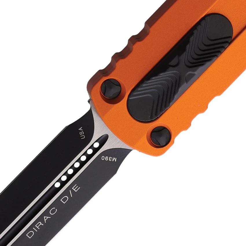 Microtech Dirac D/E OTF Automatic Knife Orange Aluminum (2.9" Black), Microtech Dirac D/E OTF Automatic Knife Orange Aluminum (2.9" Black) for Sale, Microtech Dirac D/E OTF Automatic Knife Orange Aluminum (2.9" Black)