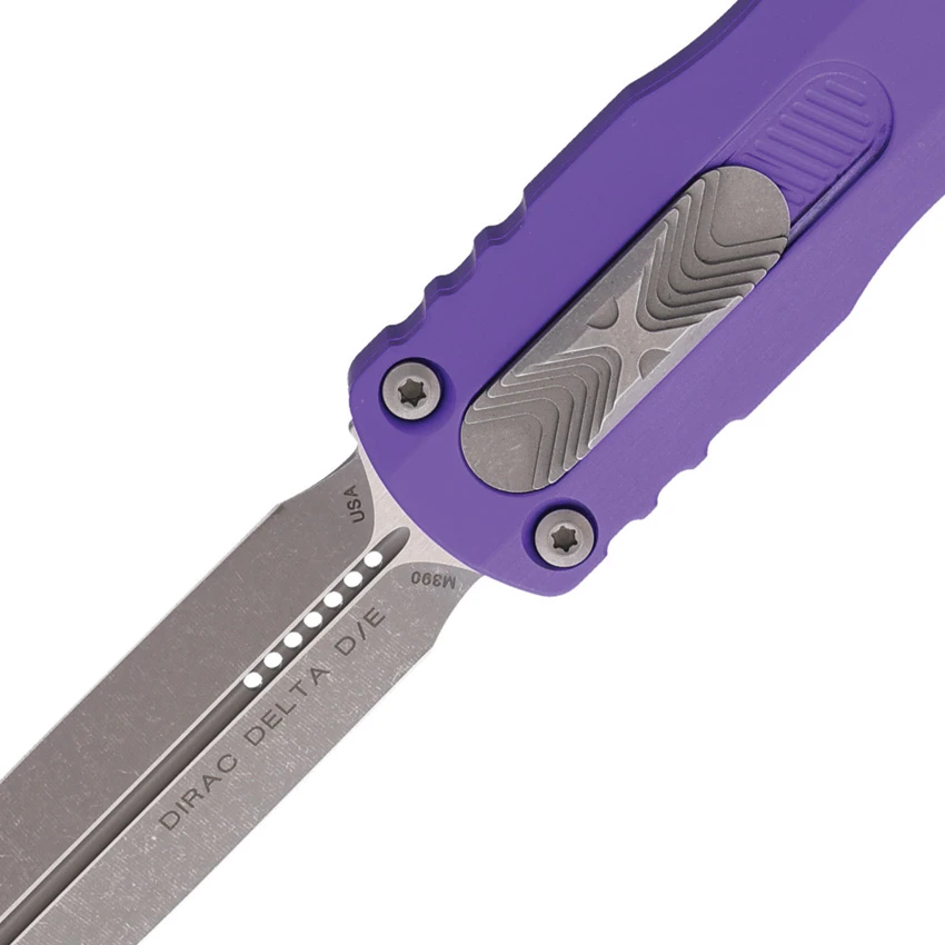 Microtech Dirac Delta D/E OTF Automatic Knife Purple Al (3.75" Apocalyptic), Microtech Dirac Delta D/E OTF Automatic Knife Purple Al (3.75" Apocalyptic) for Sale, Microtech Dirac Delta D/E OTF Automatic Knife Purple Al (3.75" Apocalyptic)