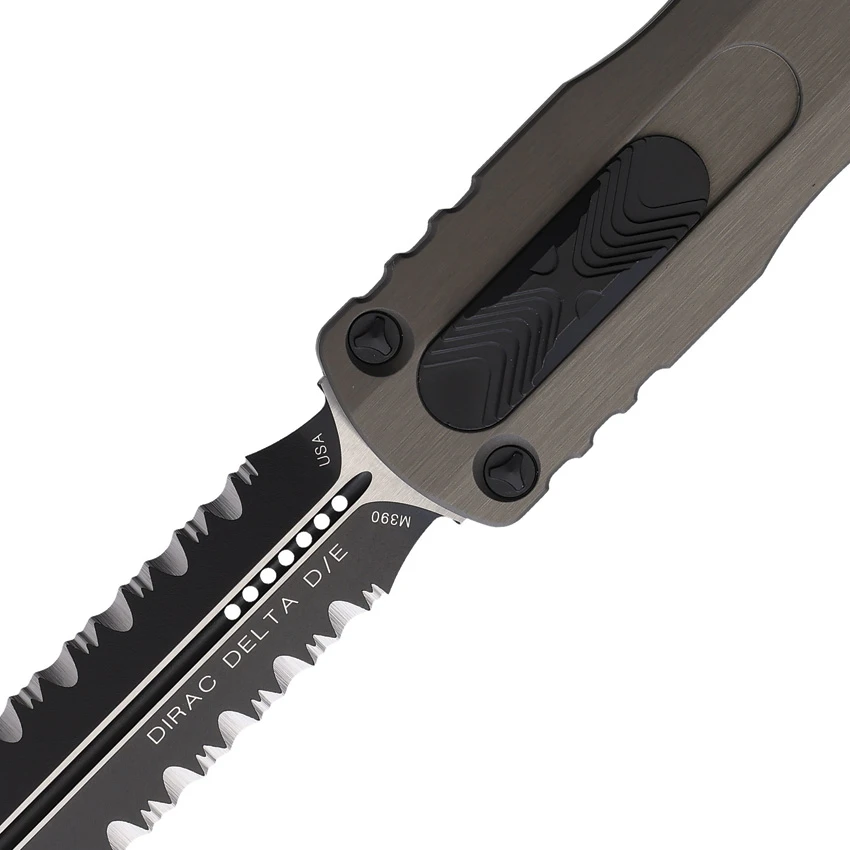 Microtech Dirac Delta D/E OTF Auto Knife Natural Clear (3.75" Black Full Serr), Microtech Dirac Delta D/E OTF Auto Knife Natural Clear (3.75" Black Full Serr) for Sale, Microtech Dirac Delta D/E OTF Auto Knife Natural Clear (3.75" Black Full Serr)