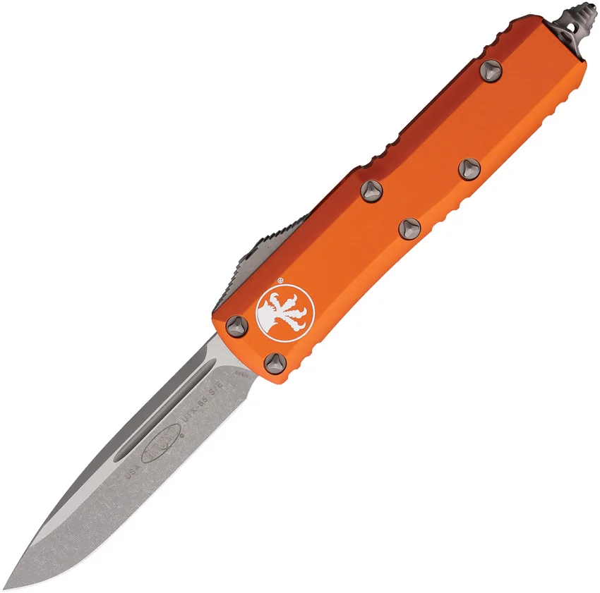 Microtech UTX-85 S/E OTF Automatic Knife Orange Aluminum (3.1" Apocalyptic)