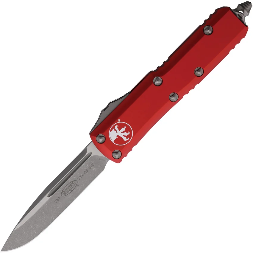Microtech UTX-85 S/E OTF Automatic Knife Red (3.125" Apocalyptic) 231-10APRD