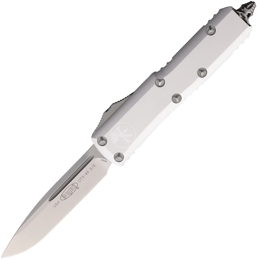 Microtech UTX-85 S/E OTF Automatic Knife Natural Clear Aluminum (3.1" SW)