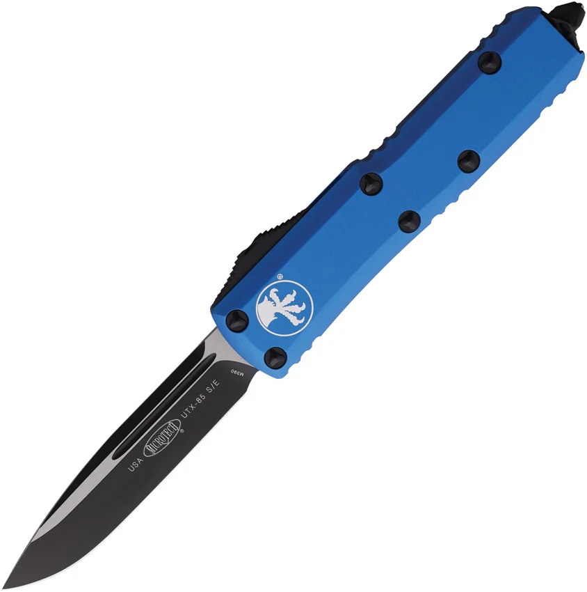 Microtech UTX-85 S/E OTF Automatic Knife Blue (3.1" Black) 231-1BL