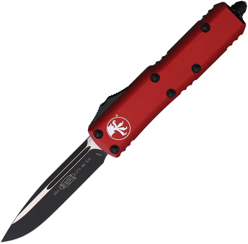 Microtech UTX-85 S/E OTF Automatic Knife Red (3.125" Black) 231-1RD