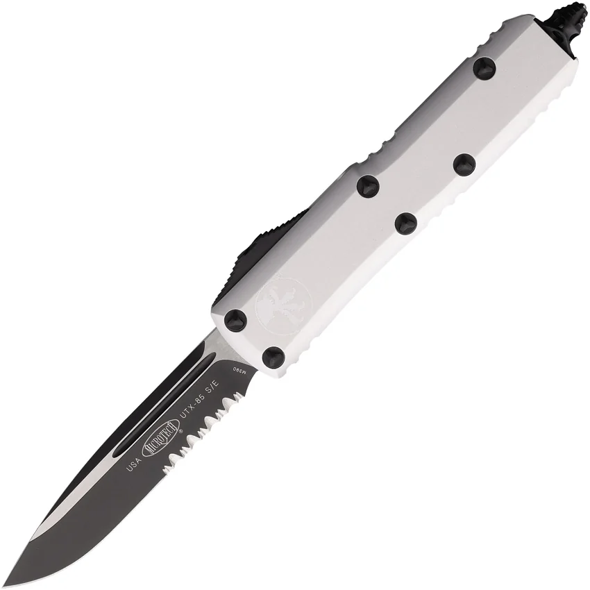 Microtech UTX-85 S/E OTF Automatic Knife Natural Clear Al (3.1" Black Serr)