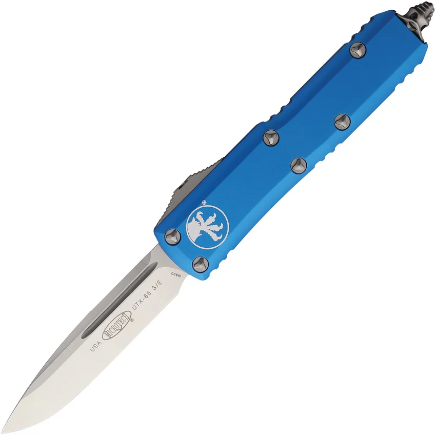 Microtech UTX-85 S/E OTF Automatic Knife Blue (3.125" Satin) 231-4BL