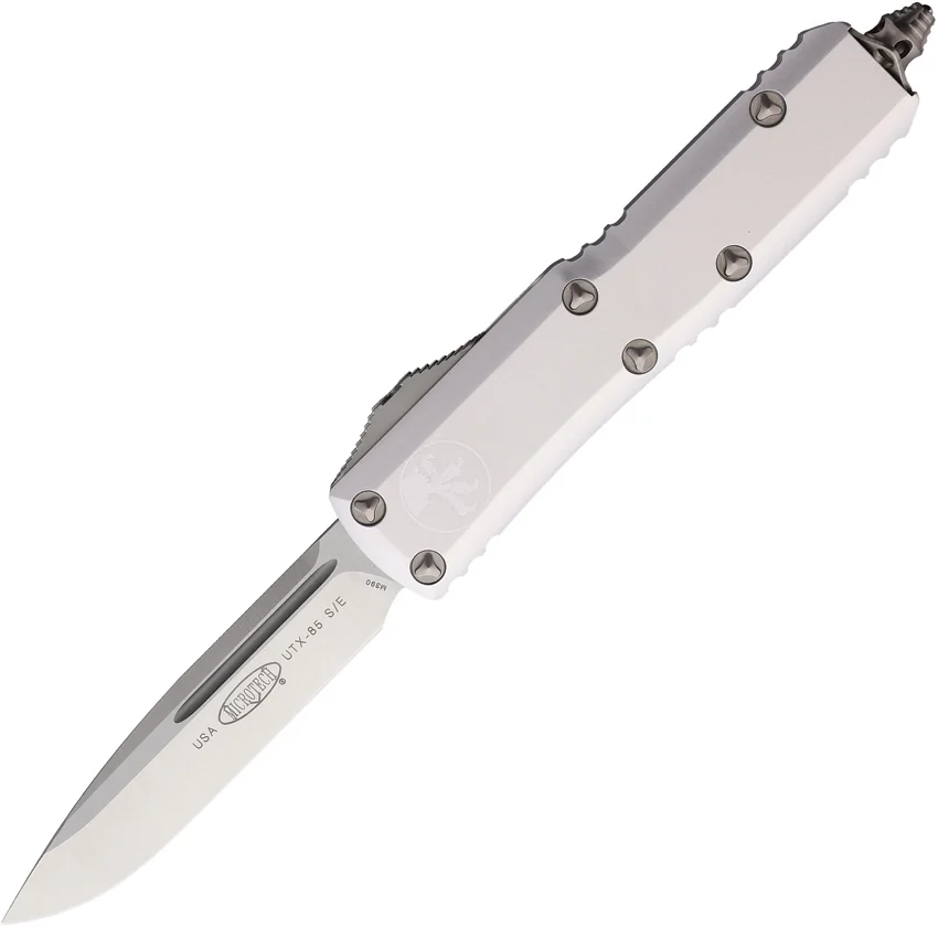 Microtech UTX-85 S/E OTF Automatic Knife Natural Clear Aluminum (3.1" Satin)