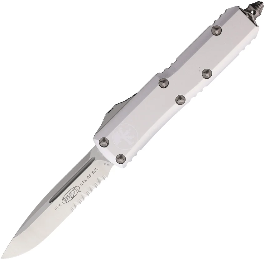 Microtech UTX-85 S/E OTF Automatic Knife Natural Clear Al (3.1" Satin Serr)