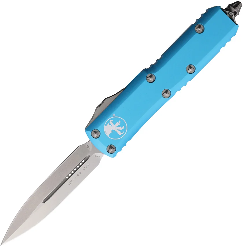 Microtech UTX-85 D/E OTF Automatic Knife Turquoise Aluminum (3.1" SW)