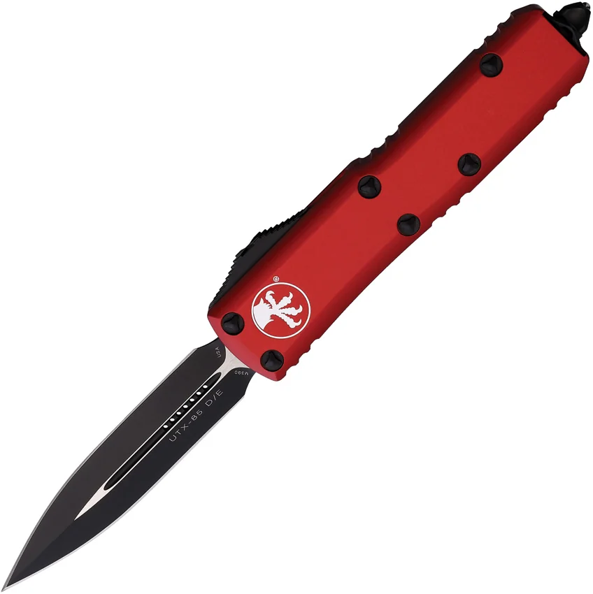 Microtech UTX-85 D/E OTF Auto Knife Red (3.125" Black) 232-1RD