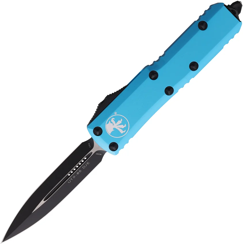Microtech UTX-85 D/E OTF Automatic Knife Turquoise (3.1" Black) 232-1TQ