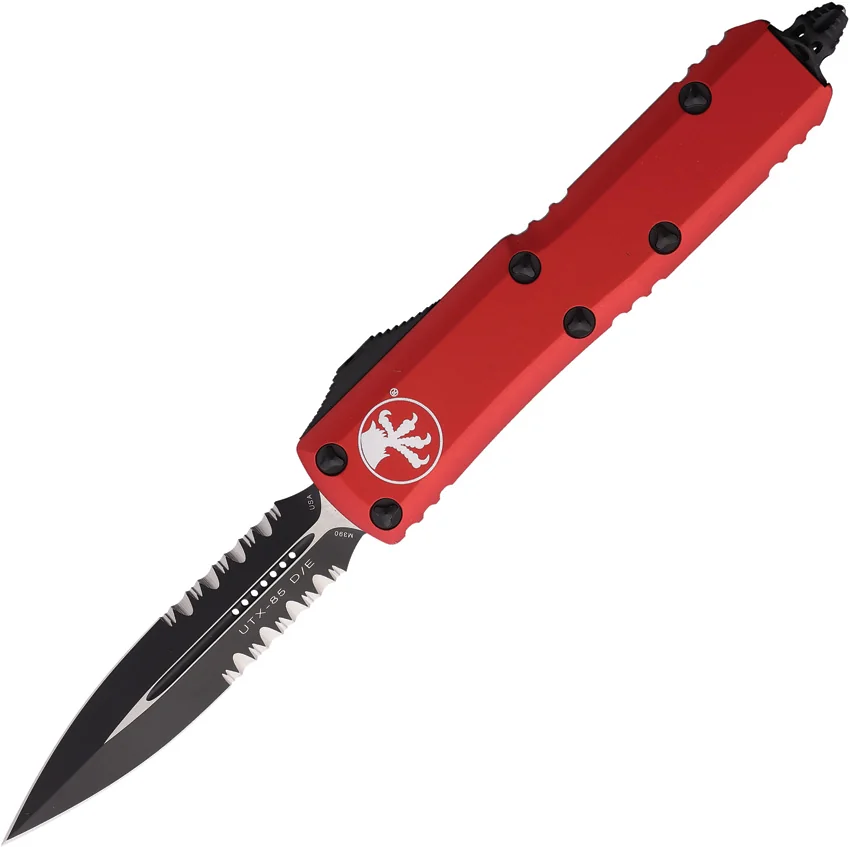 Microtech UTX-85 D/E OTF Automatic Knife Red Aluminum (3.1" Black Serr)