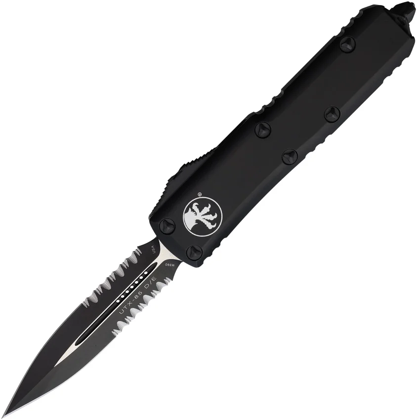 Microtech UTX-85 D/E OTF Automatic Knife Tactical (3.125" Black Serr) 232-2T