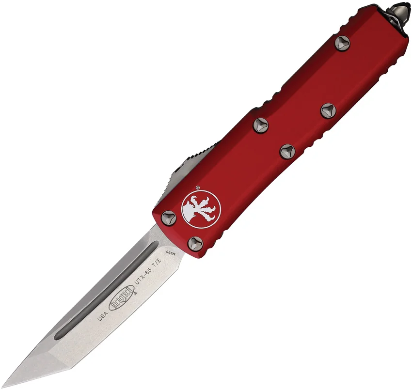 Microtech UTX-85 T/E Stonewash Standard Red 233-10RD