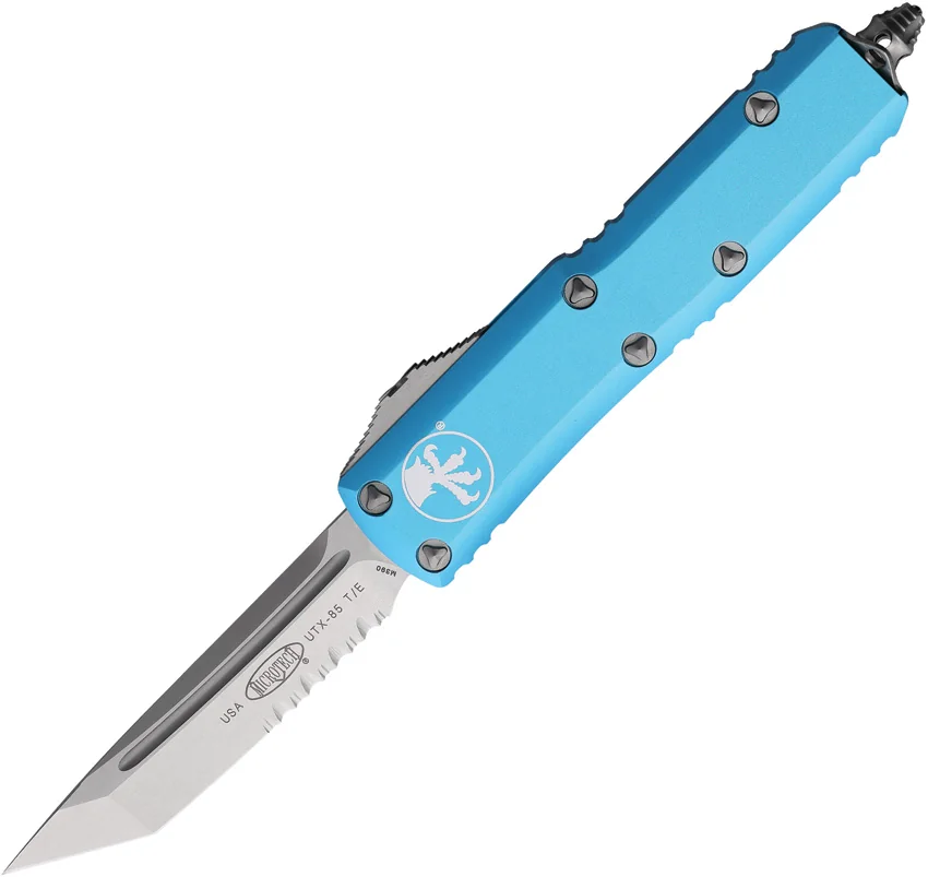 Microtech UTX-85 T/E OTF Automatic Knife Turquoise (3.125" Stonewash Serr)