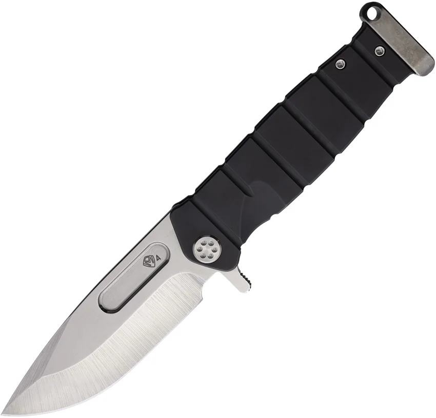 Medford USMC FF Frame Lock Flipper Knife Black Titanium (4.25" Satin)