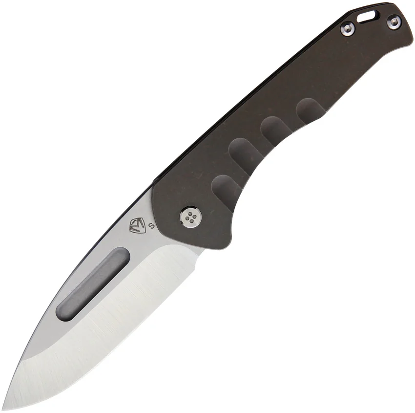 Medford Praetorian Slim Drop Point Frame Lock Knife Bronze Ti (3.3" Tumbled)