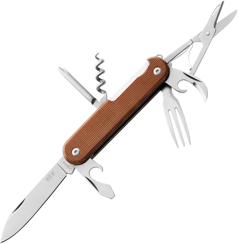 MKM Campo 7 Maniago Multi-Tool Pocket Knife Natural Micarta (7-in-1)