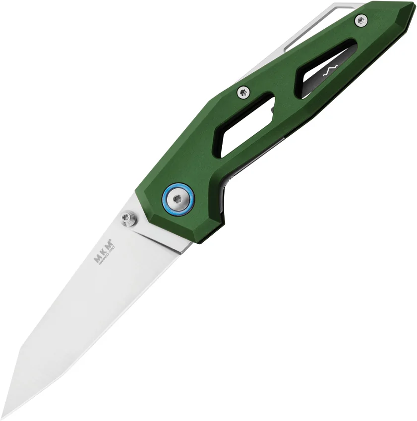 MKM Edge Liner Lock Knife Green Aluminum (2.9" Satin)  EGL-AGR