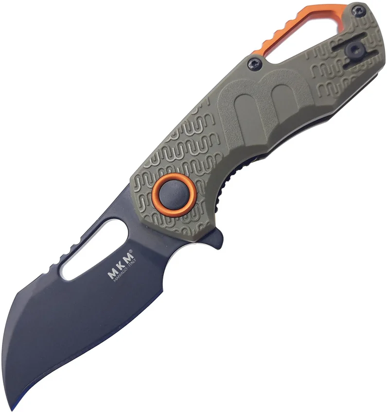 MKM Voxnaes Isonzo Hawkbill Liner Lock Knife Green FRN (2.25" Black)