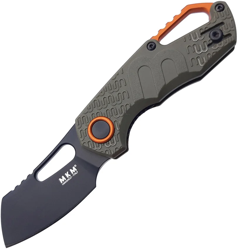 MKM Voxnaes Isonzo Sheepsfoot Liner Lock Knife Green FRN (2.25" Black)