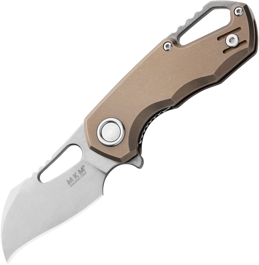 MKM Isonzo Hawkbill Knife Bronze Ti (2.3" Stonewash M390)